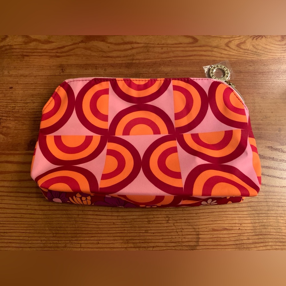 Garnet, Purple, Pink, Orange Floral Themed Cosmetic Bag - Picture 4 of 9